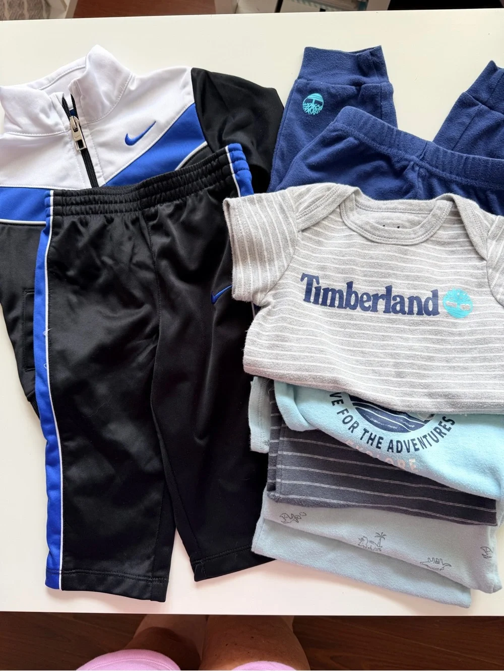Nike Timberland Baby Boy Outfit Lot 12M Tracksuit Bodysuits Pants Bundle - Picture 2 of 12